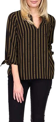 michael kors chain blouse|michael kors striped top.